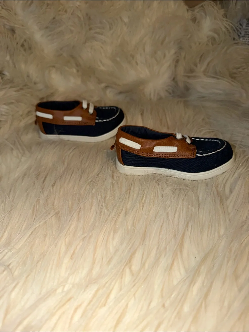 H&M Navy and Brown Kids Moccasin-Style Shoes